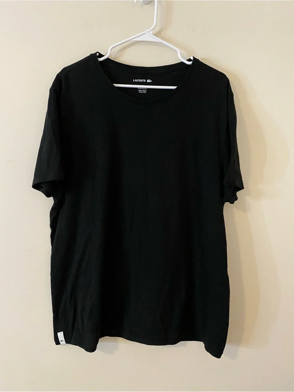Lacoste Cotton Black Short Sleeve Crew Neck Tee